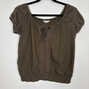 Aeropostale Olive Green Blouse Shirt